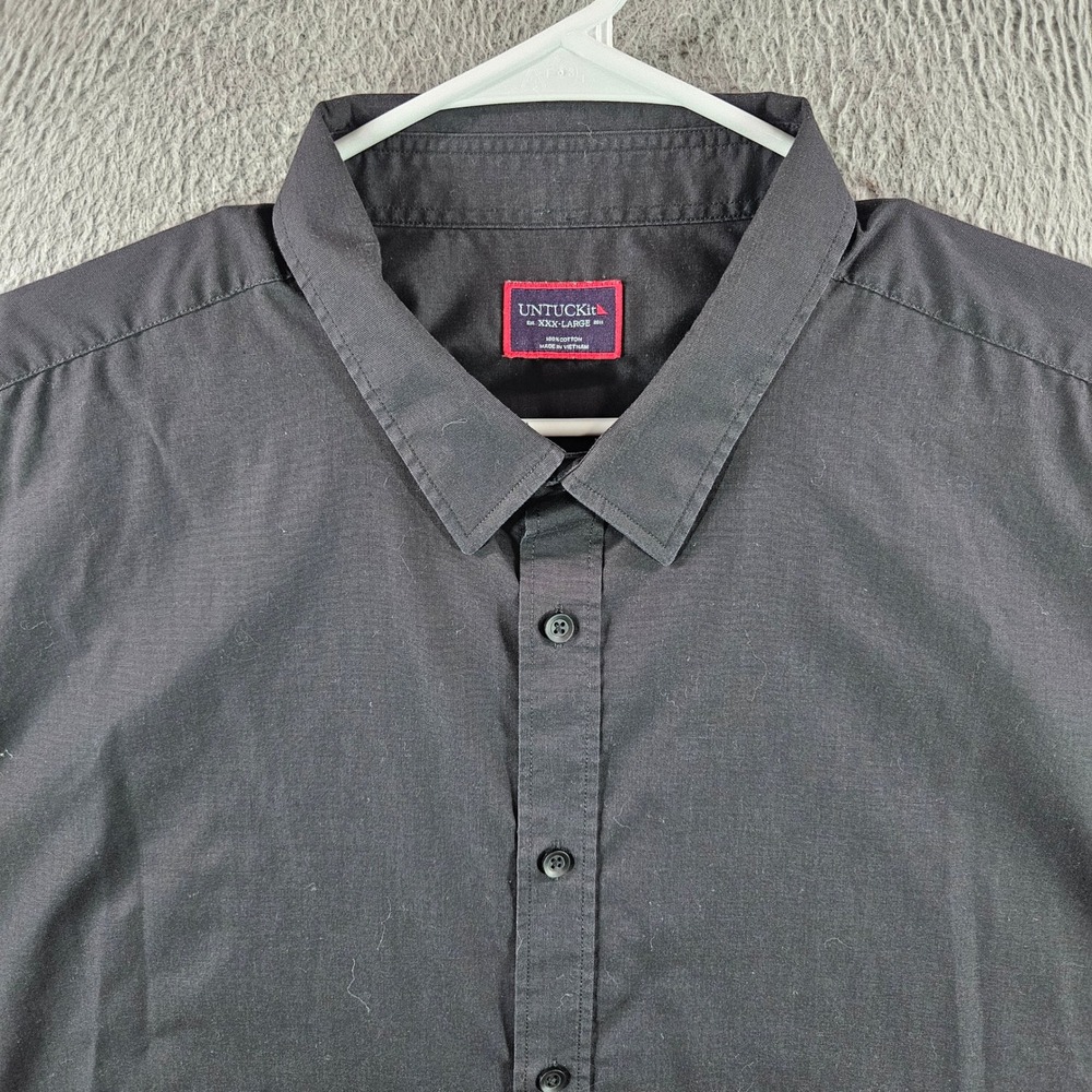 UNTUCKit Coufran Black Short Sleeve Button Down Shirt Mens XXXL 3XL Cotton